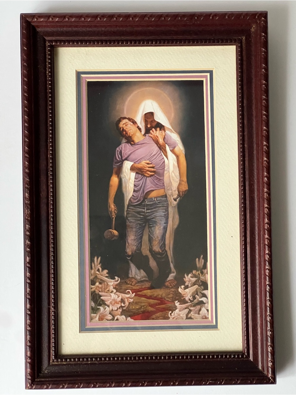 “Forgiven” by Thomas Blackshear II. Framed artwork.